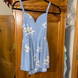 Light Blue Floral Romper